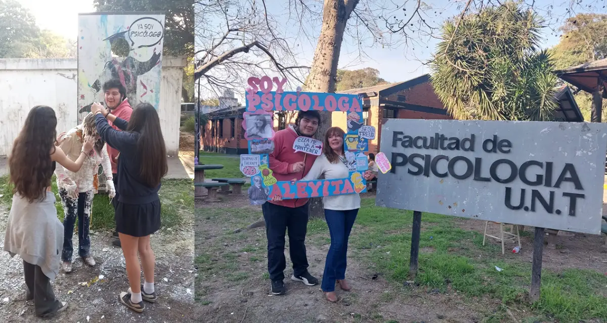 META ALCANZADA. Alejandra Díaz Tereschuk celebró su recibida tras completar el tramo final de su carrera