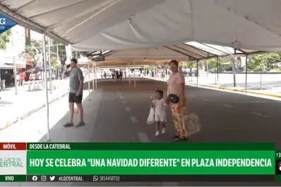 Ni la lluvia frena la solidaridad: con carpas y prevención, la plaza Independencia recibe “Una Navidad Diferente”