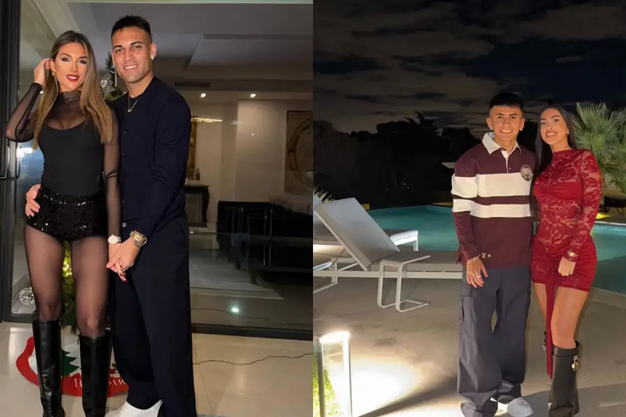 NOCHEBUENA. Desde Europa, Lautaro Martínez y Thiago Almada compartieron la Navidad en familia.