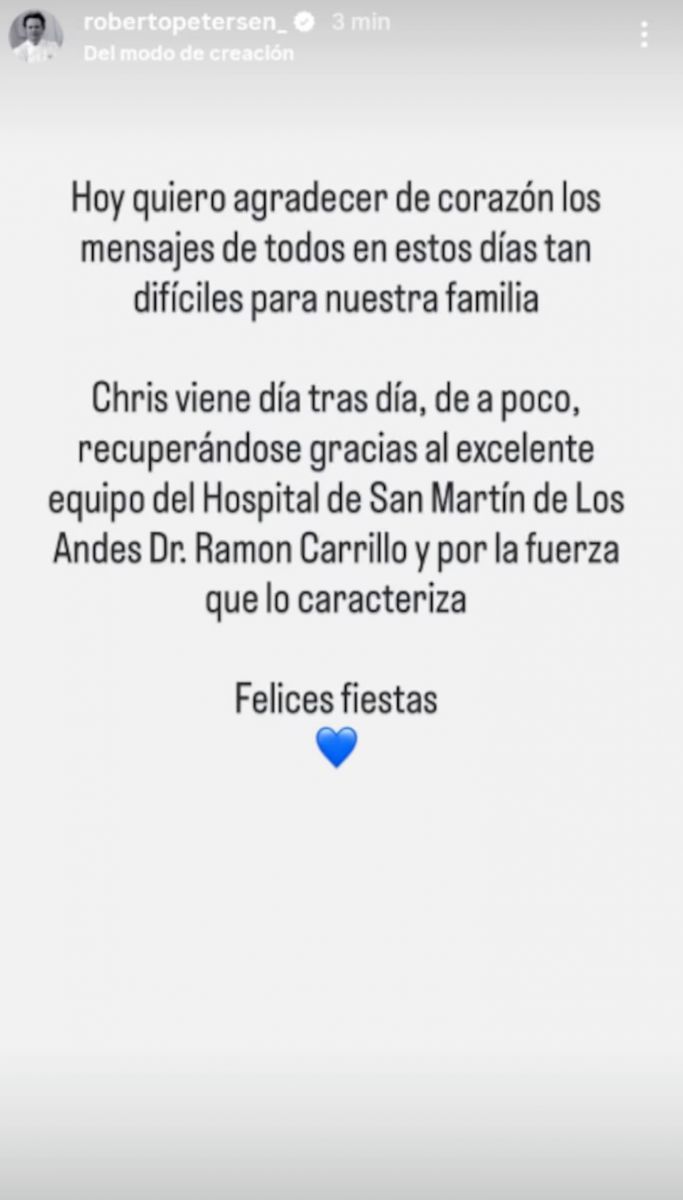 Roberto Petersen rompió el silencio y habló sobre la salud de su hermano Christian: De a poco