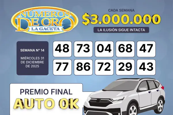 Los Números de Oro de LA GACETA del 31 de diciembre de 2025