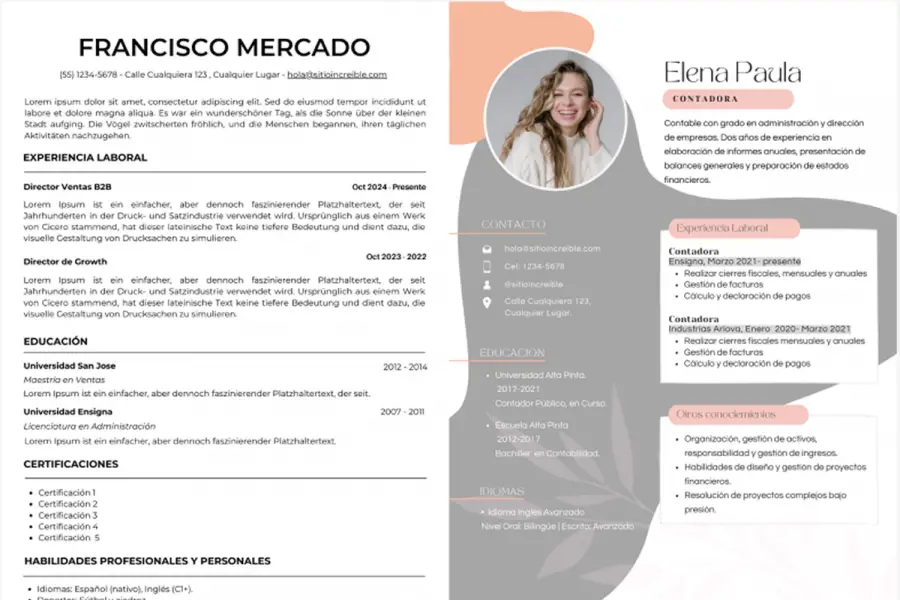 EJEMPLOS. El de la izquierda pasaría los filtros ATS, mientras que el de la derecha no. / LA GACETA