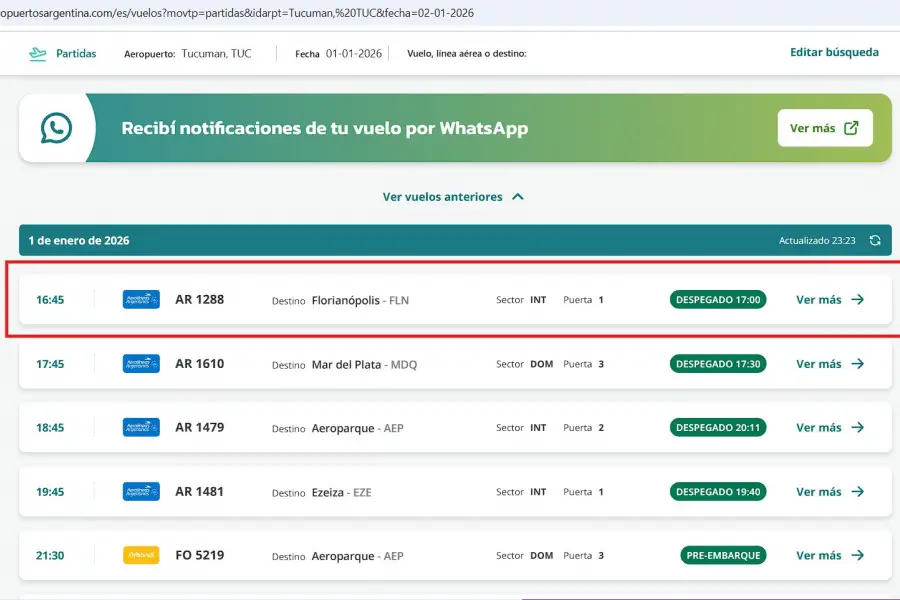 Verano 2026: Tucumán inauguró una nueva conexión aérea directa con Florianópolis