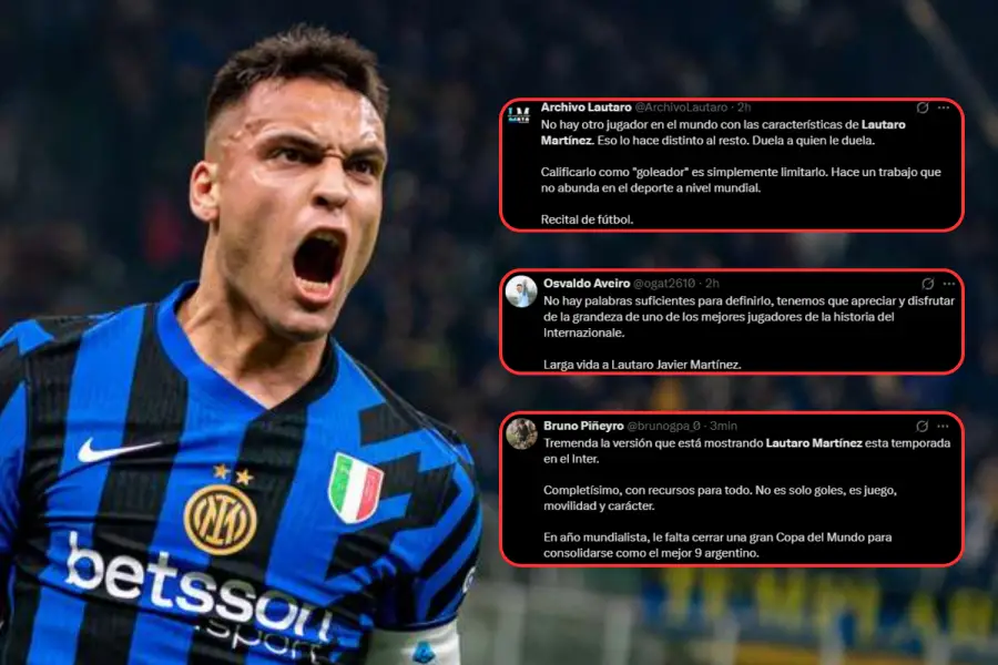 Usuarios de X reconocen el gran momento del delantero argentino