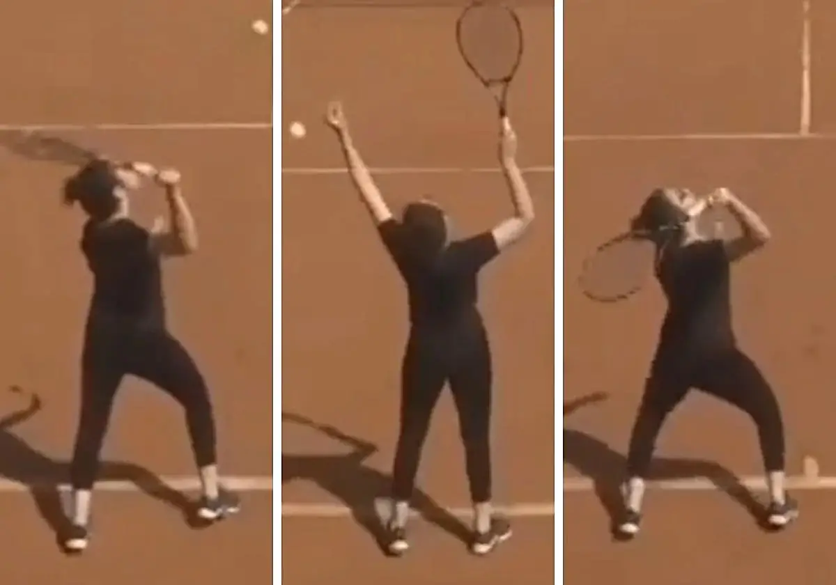 PAPELÓN. Los errores que se ven en el video son impropios de una participante de torneos profesionales