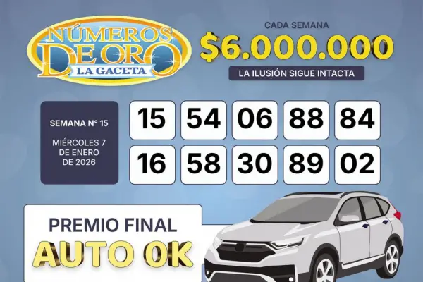 Los Números de Oro de LA GACETA del miércoles 7 de enero de 2026
