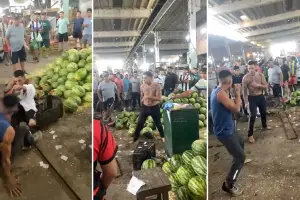 Video: golpes, corridas y tensión en el Mercofrut tras una pelea entre trabajadores
