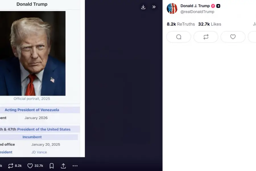 Donald Trump se autodenominó presidente de Venezuela y Delcy Rodríguez salió al cruce