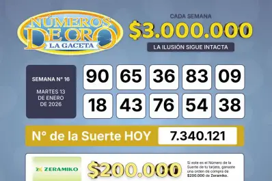 Los Números de Oro de LA GACETA del martes 13 de enero de 2026