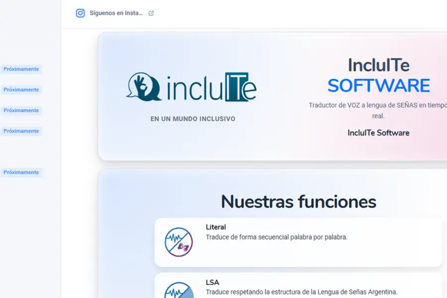 UN PROYECTO CON IMPACTO SOCIAL. La página nació con la intención de  desarrollar un software que facilitara la interacción entre personas sordas y oyentes. / CAPTURA DE PANTALLA