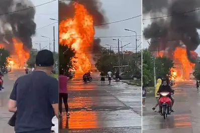 Incendio y explosión en Famaillá: ardió un depósito de garrafas y se activó un amplio operativo