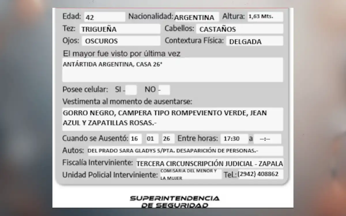 DIFUSIÓN. Datos previstos por las autoridades para la búsqueda de la mujer.