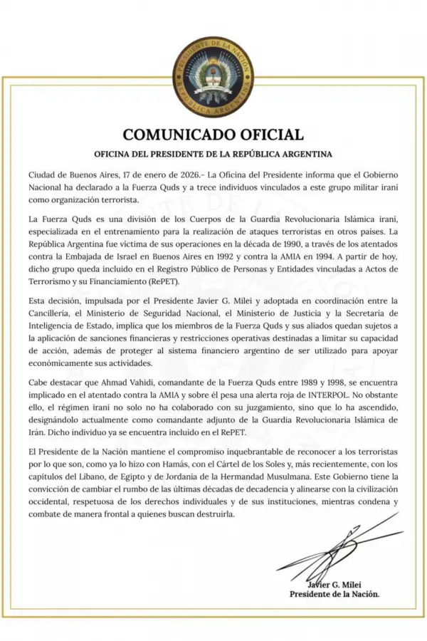 Foto tomada de X/@OPRArgentina.