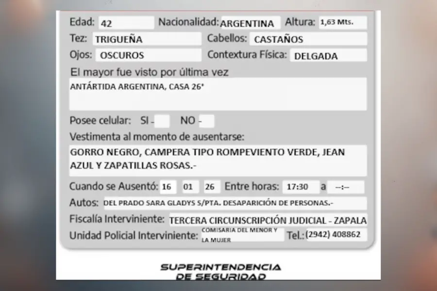 DIFUSIÓN. Datos previstos por las autoridades para la búsqueda de la mujer.