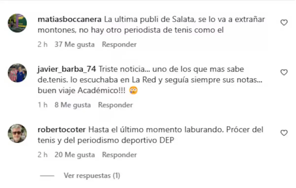 Los mensajes de despedida al periodista Guillermo Salatino
