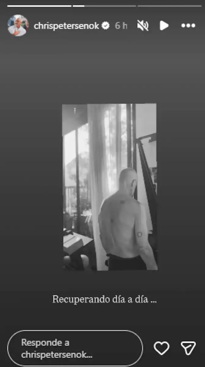 Tras 26 días en terapia intensiva, Christian Petersen mostró cómo avanza su recuperación