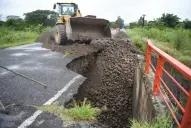 Cortan el tránsito en el kilómetro 10 de la ruta 307 por los daños que ocasionaron las lluvias