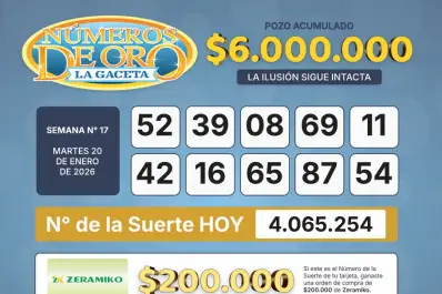 Los Números de Oro de LA GACETA del 20 de enero de 2026