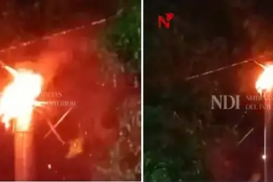 Video: se incendió una columna de alumbrado público en Concepción y generó alarma en el barrio Independencia