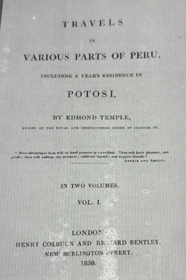PORTADA. El libro que publicó Temple en Inglaterra cuatro años después de su viaje a esta región.