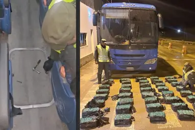 Gendarmes detectaron anomalías en el piso de un micro y hallaron 200 kilos de hojas de coca en estado natural