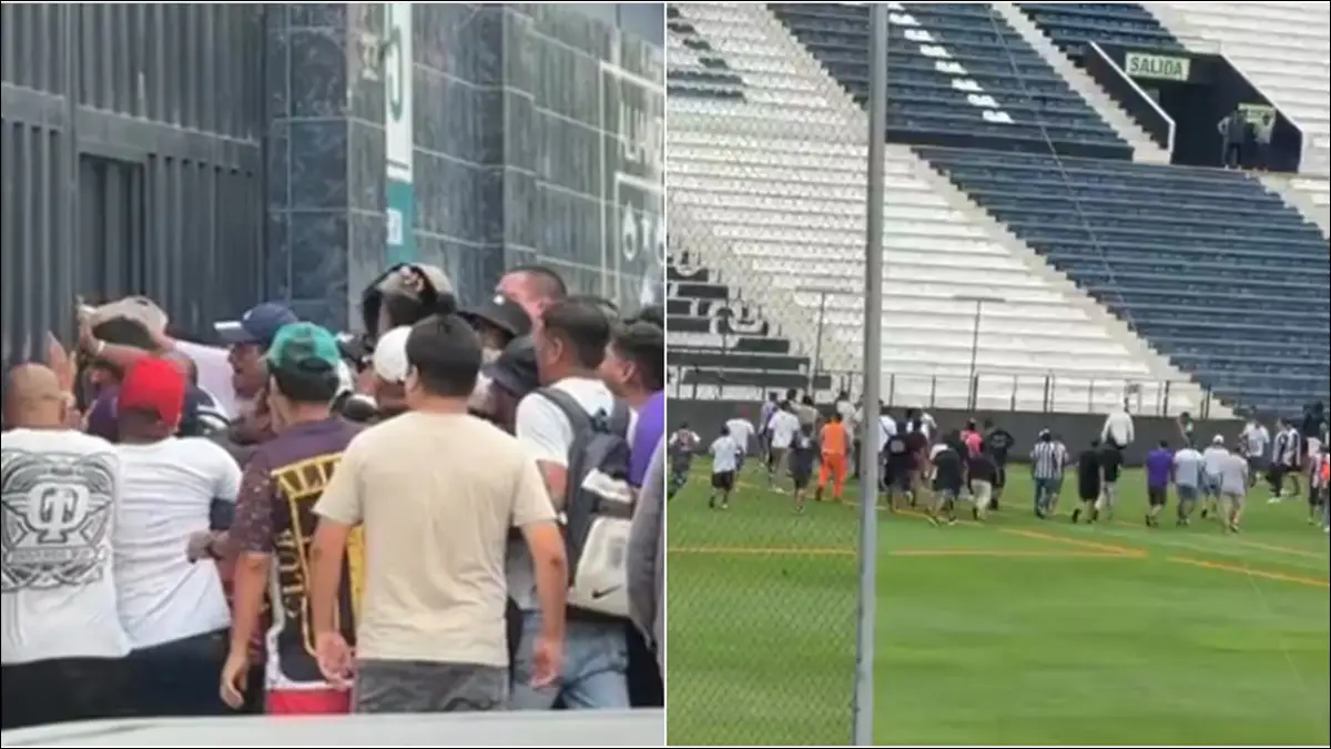 TENSIÓN. Hinchas de Alianza Lima ingresaron al estadio Alejandro Villanueva durante un entrenamiento y encararon a los futbolistas denunciados, en una jornada marcada por amenazas y repudio.