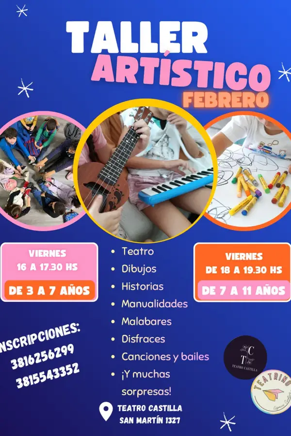TALLER. Teatrino y Teatro Castilla se unen nuevamente para crear un espacio de juego, arte y creatividad pensado especialmente para las infancias.