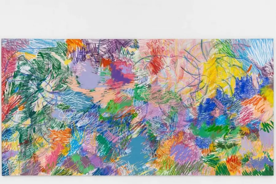 LLAMADO DEL SOL NACIENTE. La artista creó su obra con pastel de tiza, óleo y tinta sobre lienzo.