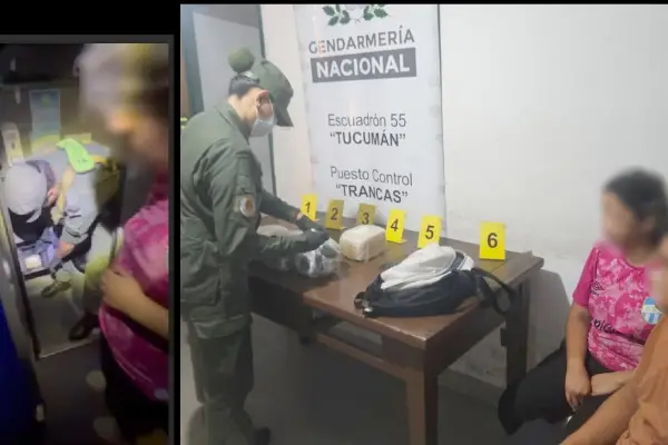 Trancas: pasajera intentó ocultar tres kilos de marihuana dentro de una mochila y en el cesto de basura de un micro