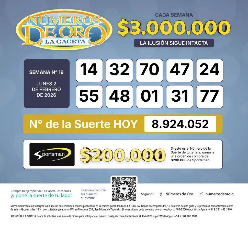 Los Números de Oro de LA GACETA