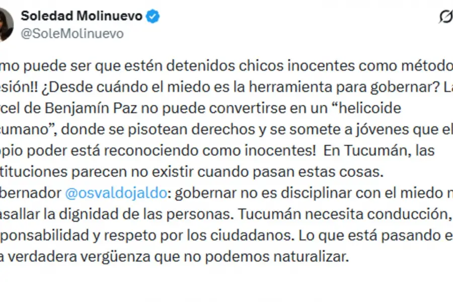 Foto tomada de X/SoleMolinuevo.