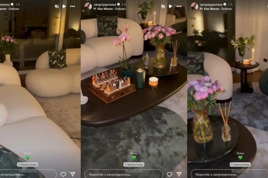 El living de mansión de la China Suárez y Mauro Icardi en Estambul