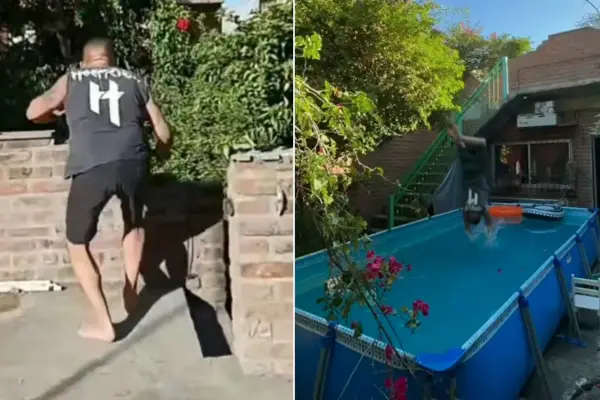 Un hombre saltó a una pileta desde su terraza y terminó de la peor manera: “Se cree Charly García”