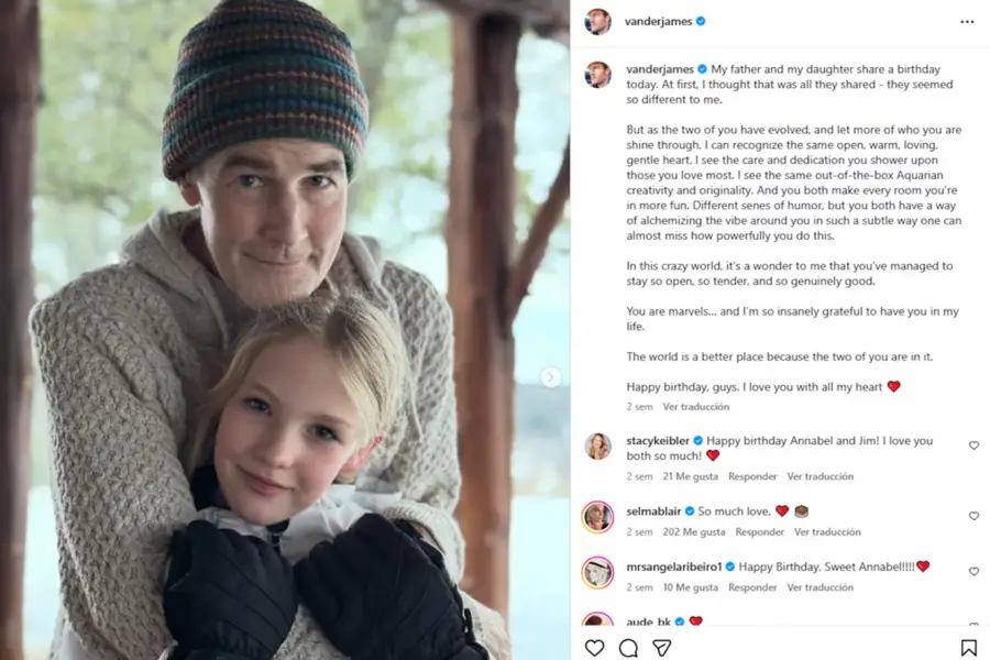 El último posteo de James Van Der Beek antes de morir