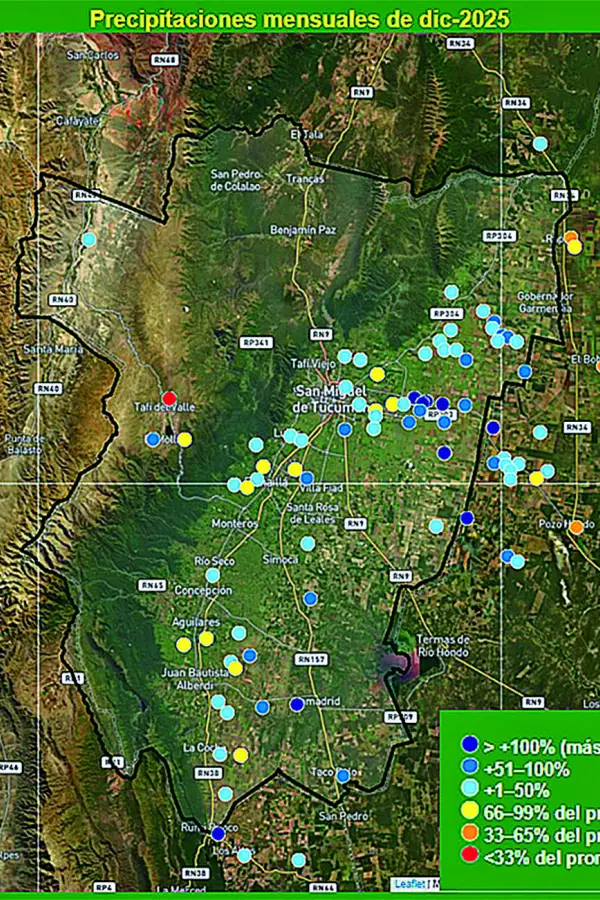 Diciembre con precipitaciones abundantes y reversión en el patrón de lluvias