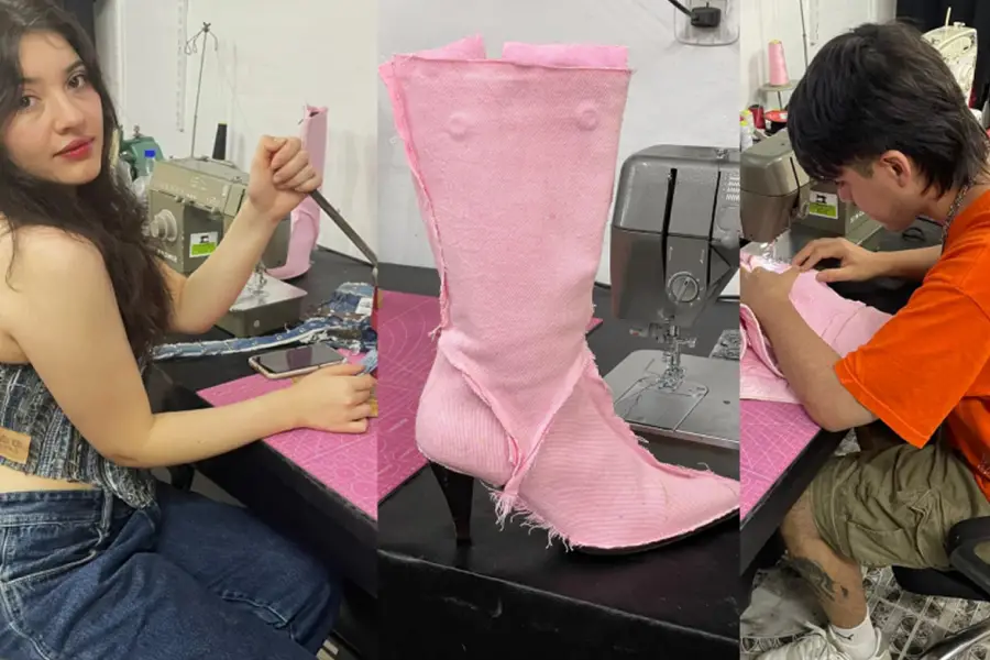TRABAJO EN CONJUNTO. Uno de sus diseños más recientes, botas customizadas para San Valentín. / CORTESÍA ORIANA BARRERA
