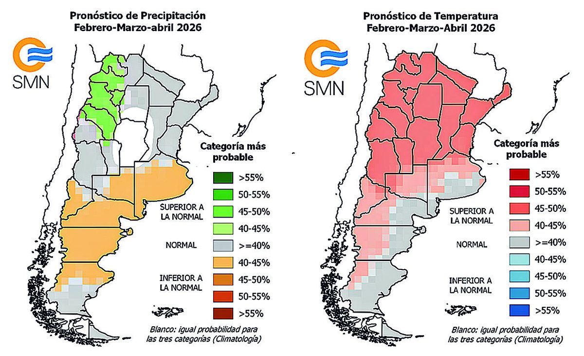 Trimestre cálido y más lluvias: el pronóstico del Servicio Meteorológico para febrero-abril