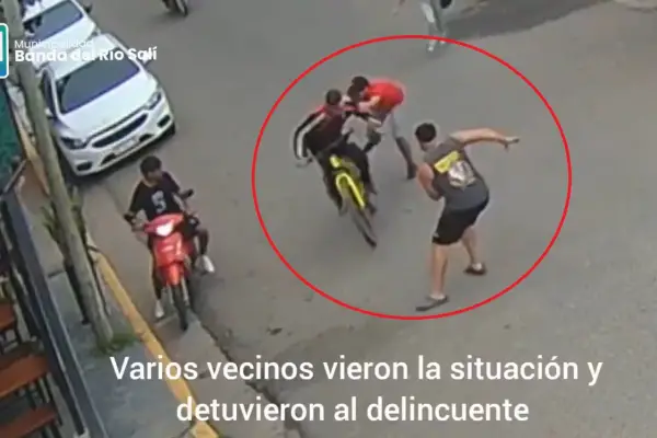 Banda del Río Salí: arrebató un celular, quedó grabado por las cámaras y los vecinos lo detuvieron
