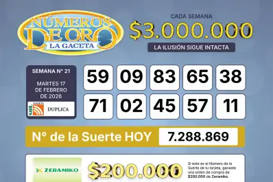Los Números de Oro de LA GACETA del 17 de febrero de 2026