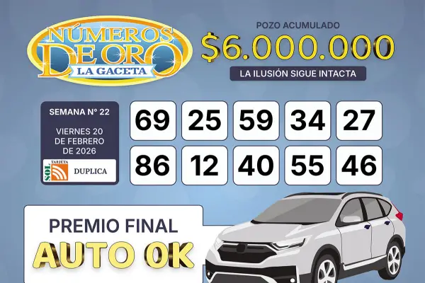 Los Números de Oro de LA GACETA del 20 de febrero de 2026