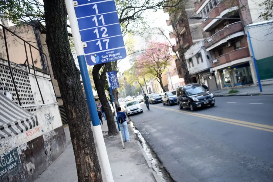 Parada de colectivos en la capital. 