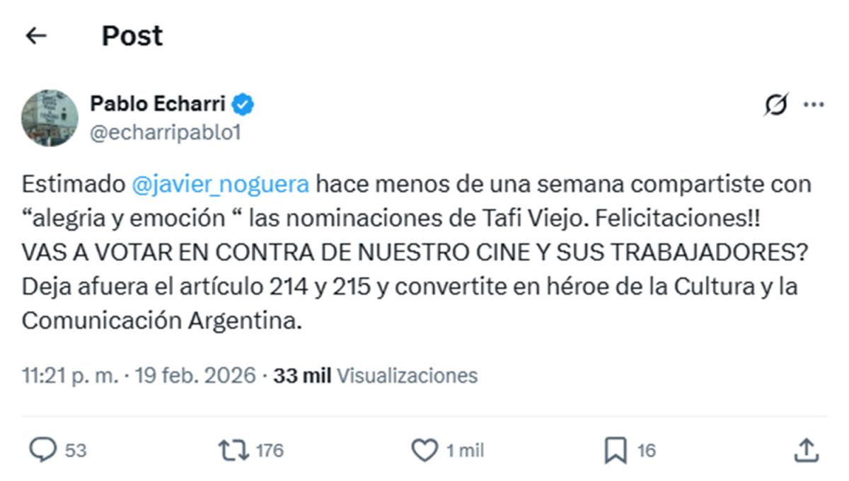 Reforma laboral: qué le pidió Echarri a los tucumanos Noguera y Medina horas antes de la votación