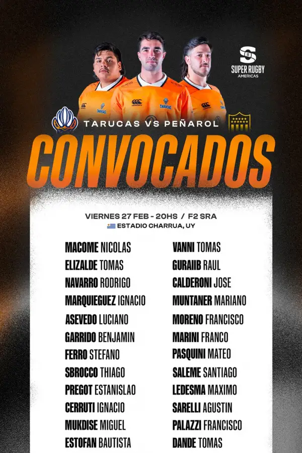 Tarucas confirmó los convocados para visitar a Peñarol en Montevideo