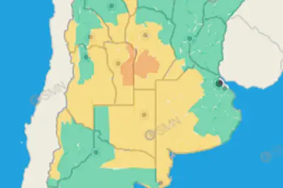 Alerta naranja y amarilla a lo largo del país: 14 provincias enfrentarán vientos de hasta 90 km/h y tormentas intensas