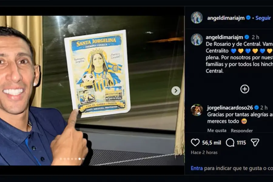 A los bocones les respondo: la esposa de Di María incendió las redes tras el triunfo de Rosario Central