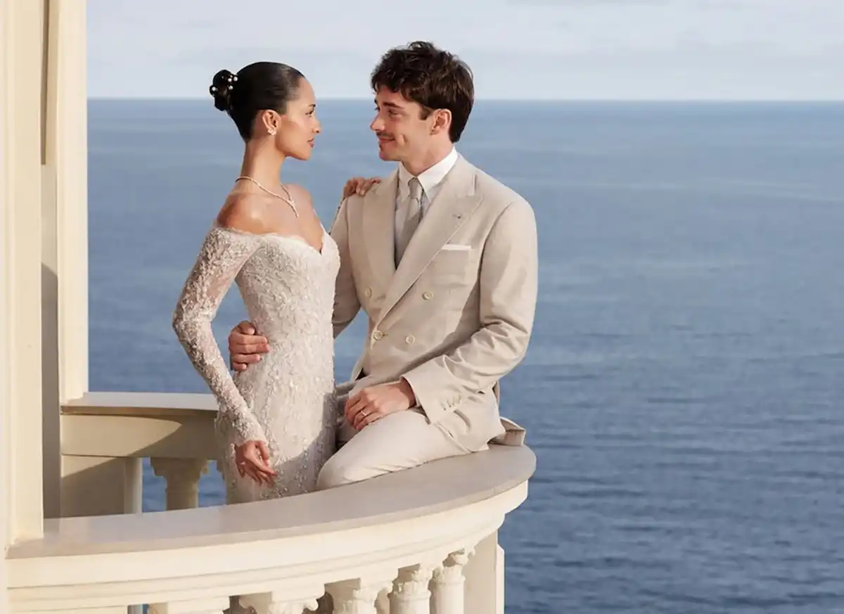 El álbum de fotos y los detalles del casamiento del piloto de F-1 Charles Leclerc y Alexandra Saint Mleux