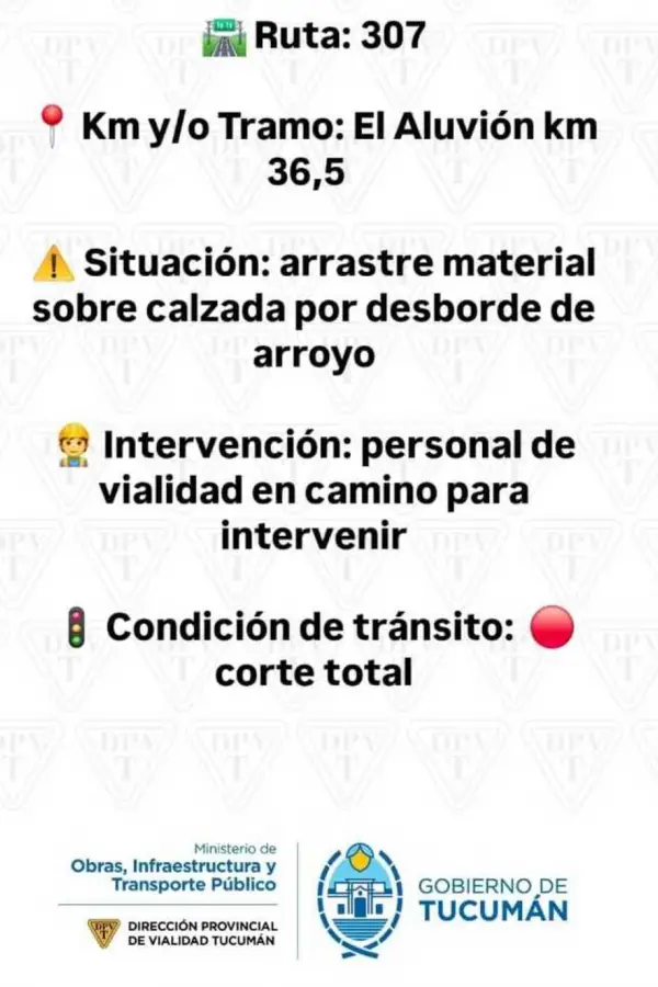 ¡Precaución! La lluvia provocó anegamientos en el camino a los Valles y en varias rutas de Tucumán