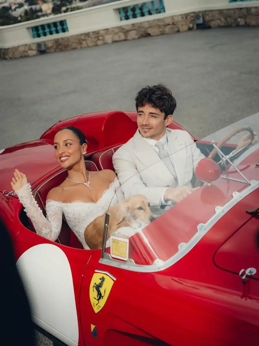 El álbum de fotos y los detalles del casamiento del piloto de F-1 Charles Leclerc y Alexandra Saint Mleux