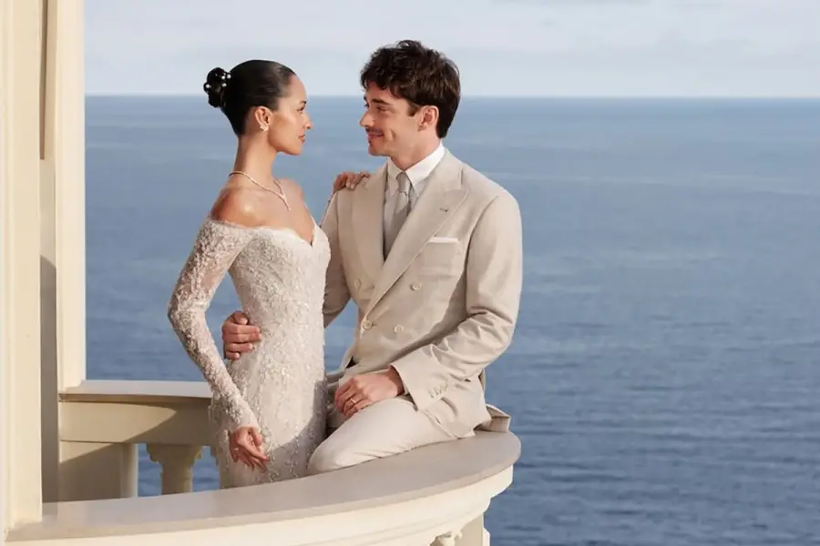 El álbum de fotos y los detalles del casamiento del piloto de F-1 Charles Leclerc y Alexandra Saint Mleux