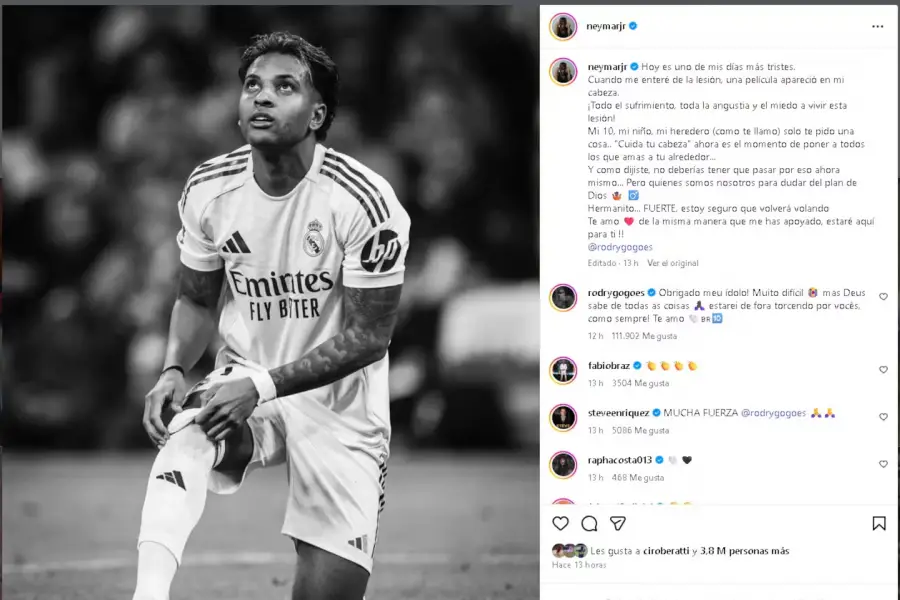 La publicación de Neymar.